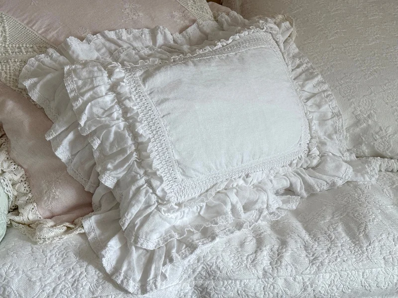 Feather Pillows for a Luxurious SleepBack Support Pillows for Office ChairsDouble Ruffle Lace Inset Pillow Feather Pillows for a Luxurious SleepBack Support Pillows for Office ChairsDouble Ruffle Lace Inset Pillow