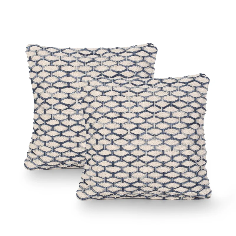 Hypoallergenic Pillows for Allergy SufferersDown Alternative Pillows for Ethical ChoicesCloris Boho Cotton Throw Pillow (Set of 2), Blue and White Hypoallergenic Pillows for Allergy SufferersDown Alternative Pillows for Ethical ChoicesCloris Boho Cotton Throw Pillow (Set of 2), Blue and White