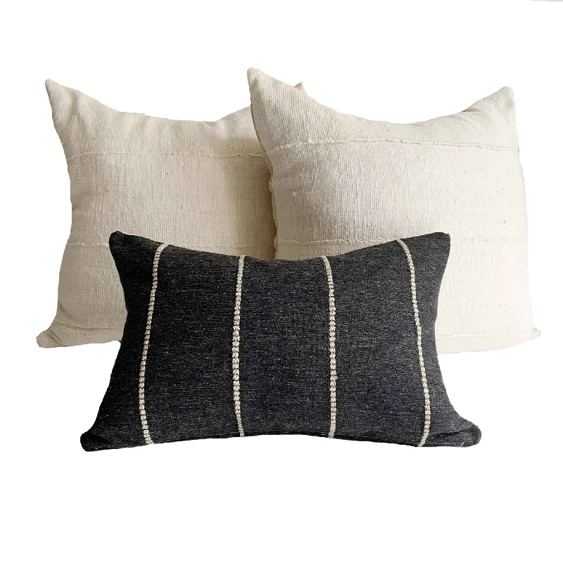 Kids Pillows with Fun DesignsBack Support Pillows for Office ChairsStudio Pillows | White Mud Cloth Pillow Combination #22 | Sofa Combo