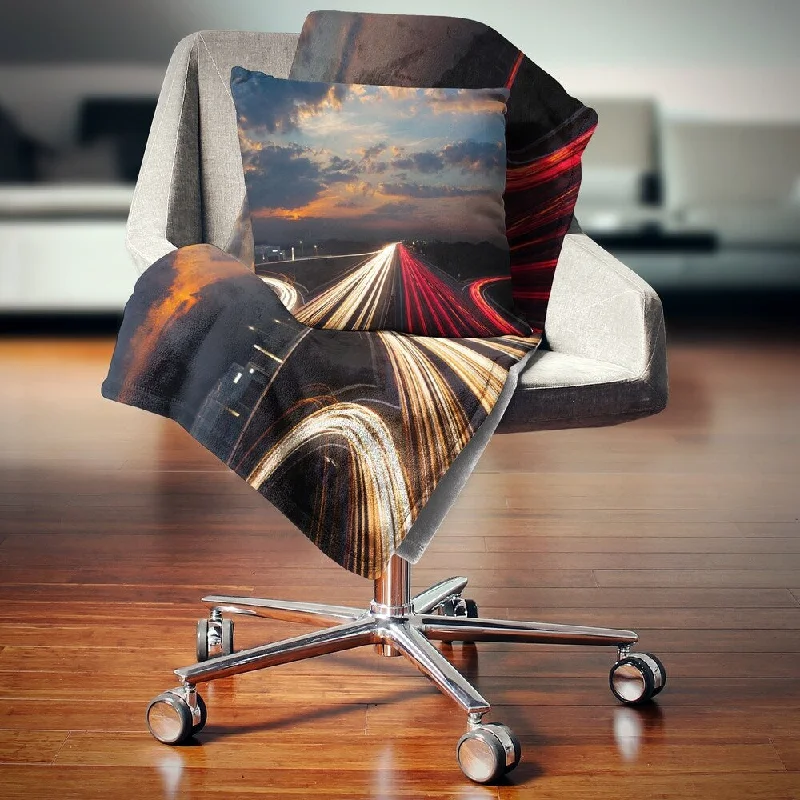 Silk blankets with a smooth and elegant touchDesignart 'Long Exposure Traffic' Abstract Throw Blanket Silk blankets with a smooth and elegant touchDesignart 'Long Exposure Traffic' Abstract Throw Blanket