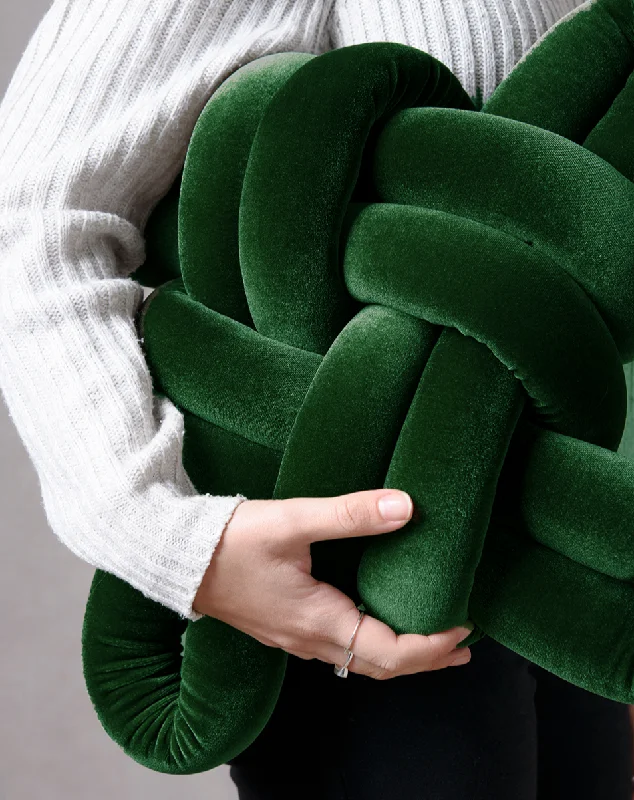 Lumbar Support Pillows for Car SeatsCotton Pillows for Natural ComfortEmerald Green Velvet Knot Pillow Lumbar Support Pillows for Car SeatsCotton Pillows for Natural ComfortEmerald Green Velvet Knot Pillow