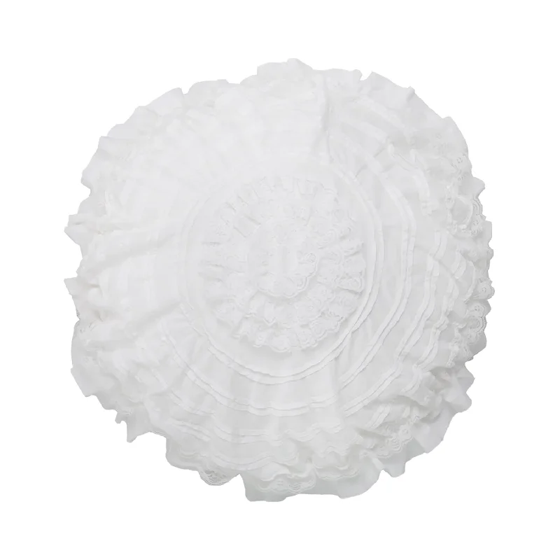 Travel Pillows for Long JourneysDecorative Pillows for Living Room MakeoverPetticoat Round Cotton Pillow - White Travel Pillows for Long JourneysDecorative Pillows for Living Room MakeoverPetticoat Round Cotton Pillow - White