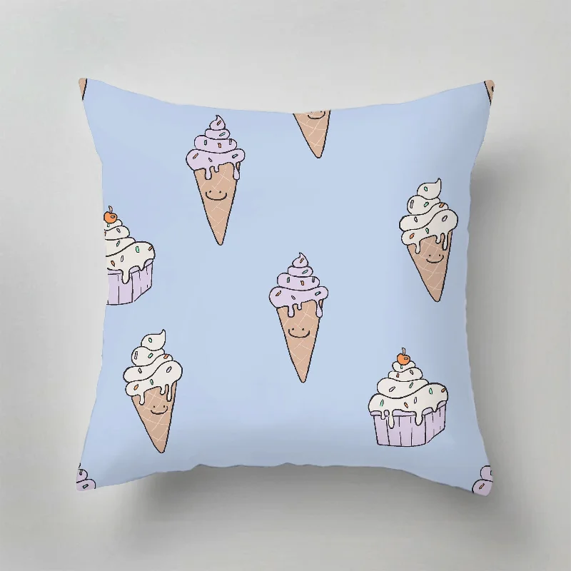 Down Alternative Pillows for Ethical ChoicesRound Pillows for Boho-Style InteriorsOutdoor Pillow - Ice Cream Lilac