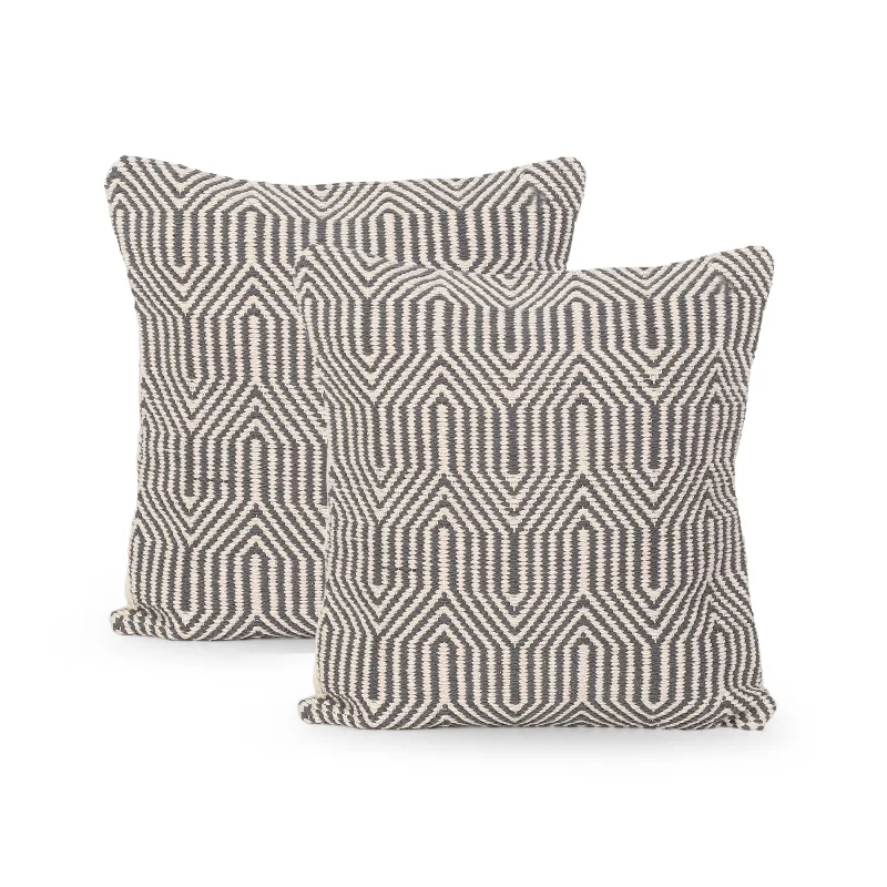 Bolster Pillows for Sofa DecorationPregnancy Pillows for Expectant MothersFrieda Boho Cotton Pillow Cover (Set of 2), Gray and White Bolster Pillows for Sofa DecorationPregnancy Pillows for Expectant MothersFrieda Boho Cotton Pillow Cover (Set of 2), Gray and White