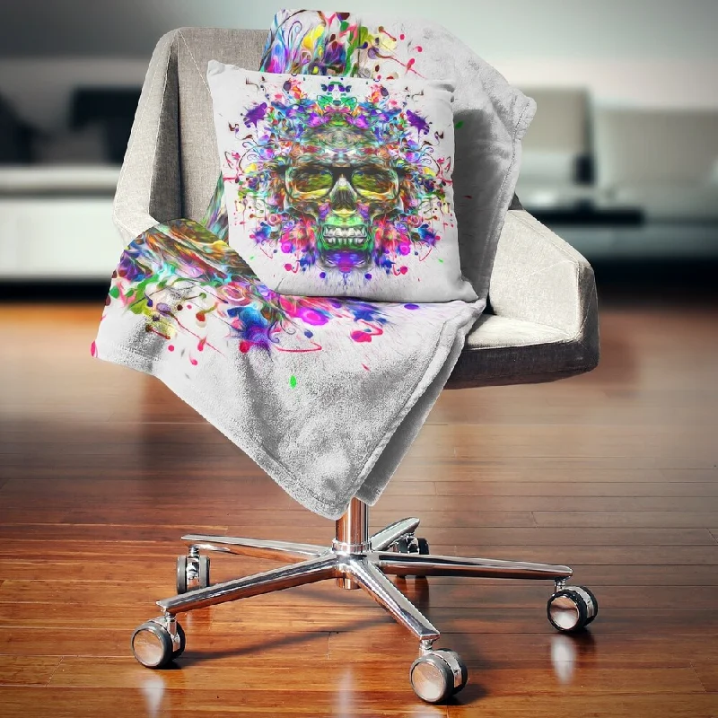 Acrylic blankets for a soft and affordable alternativeDesignart 'Skull with Glasses and Paint Splashes' Abstract Throw Blanket Acrylic blankets for a soft and affordable alternativeDesignart 'Skull with Glasses and Paint Splashes' Abstract Throw Blanket