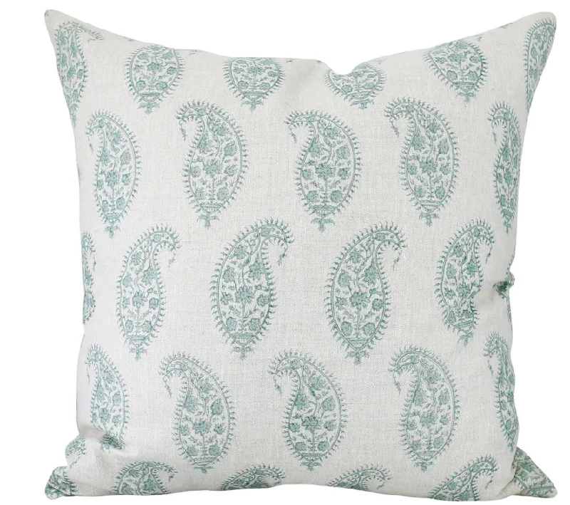 Adjustable Pillows for Customized ComfortLumbar Support Pillows for Car SeatsPaisley Celadon Pillow Cover