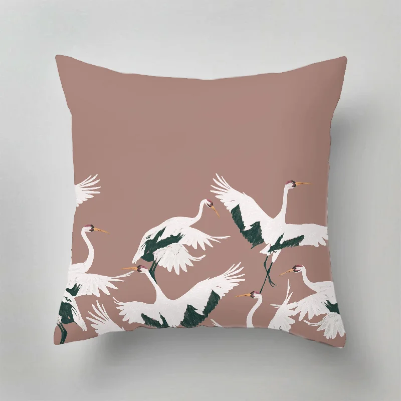 Lumbar Support Pillows for Car SeatsVelvet Pillows for a Touch of EleganceIndoor Pillow - STORK - DARK BLUSH