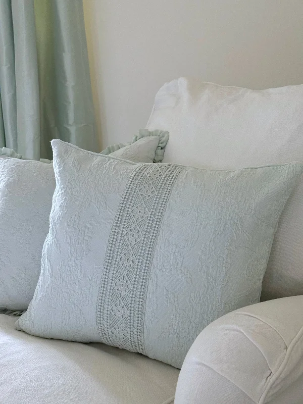 Square Pillows for Modern Home DecorFeather Pillows for a Luxurious SleepTeal Crochet Lace Inset Pillow Square Pillows for Modern Home DecorFeather Pillows for a Luxurious SleepTeal Crochet Lace Inset Pillow