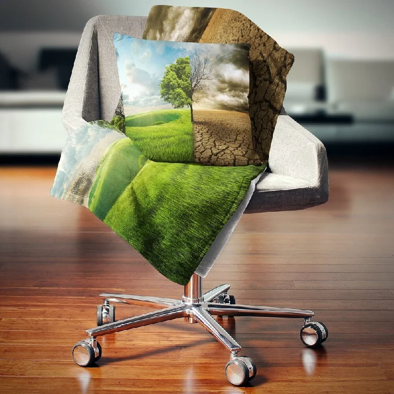 Cotton blankets for breathability and a lightweight feelDesignart 'Global Warming' Landscape Fleece Throw Blanket