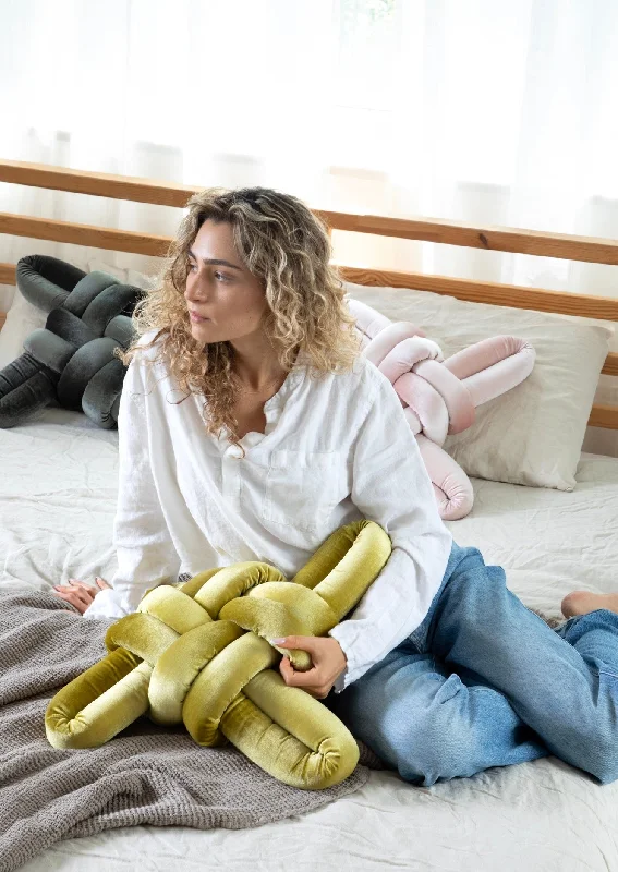 Cooling Pillows for Hot SleepersFirm Pillows for Side SleepersCitron Velvet Knot Pillow Cooling Pillows for Hot SleepersFirm Pillows for Side SleepersCitron Velvet Knot Pillow