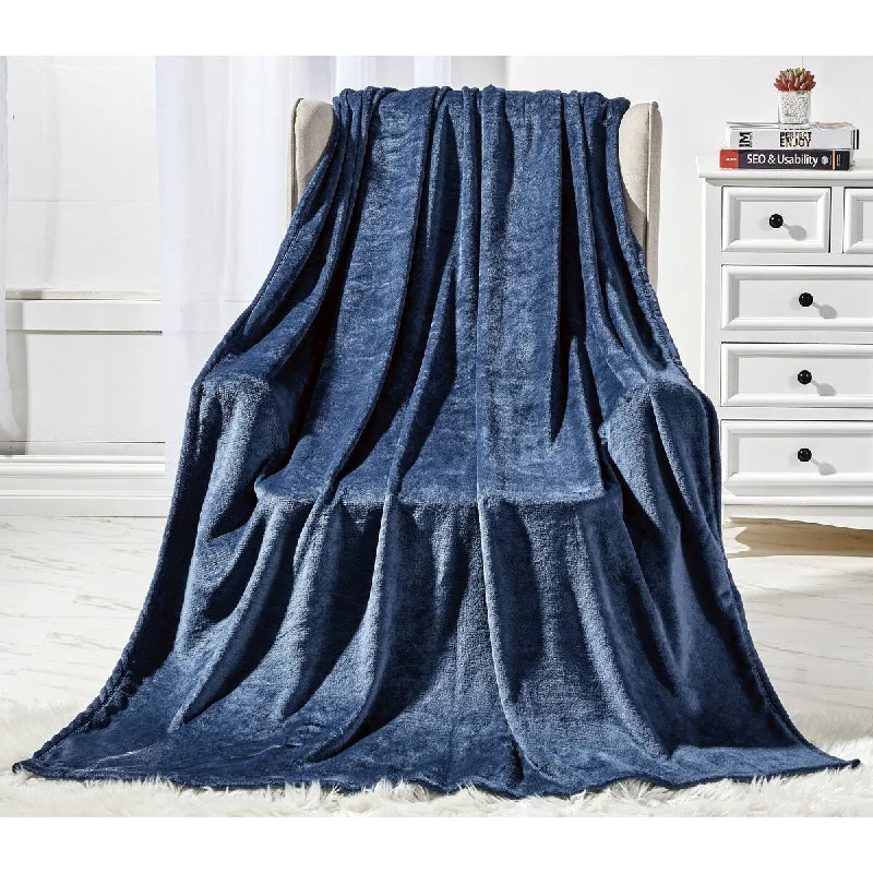 Acrylic blankets for a soft and affordable alternativeSolid Throw (50" x 60") - Blue Acrylic blankets for a soft and affordable alternativeSolid Throw (50" x 60") - Blue