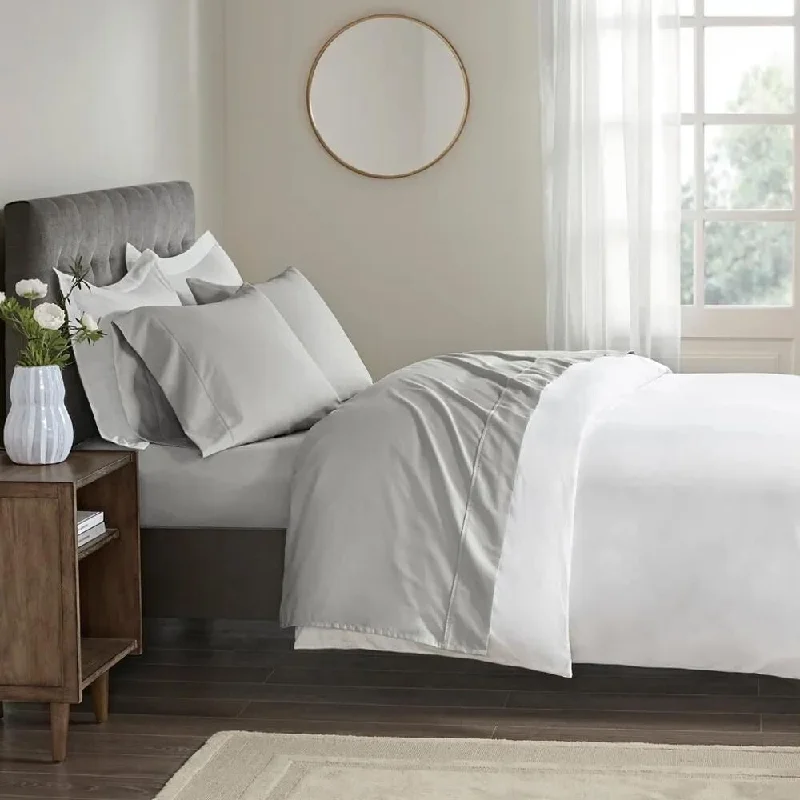 Silk blankets with a smooth and elegant touchKing 400 Thread Count Wrinkle Resistant Sateen Sheet Set Grey Silk blankets with a smooth and elegant touchKing 400 Thread Count Wrinkle Resistant Sateen Sheet Set Grey