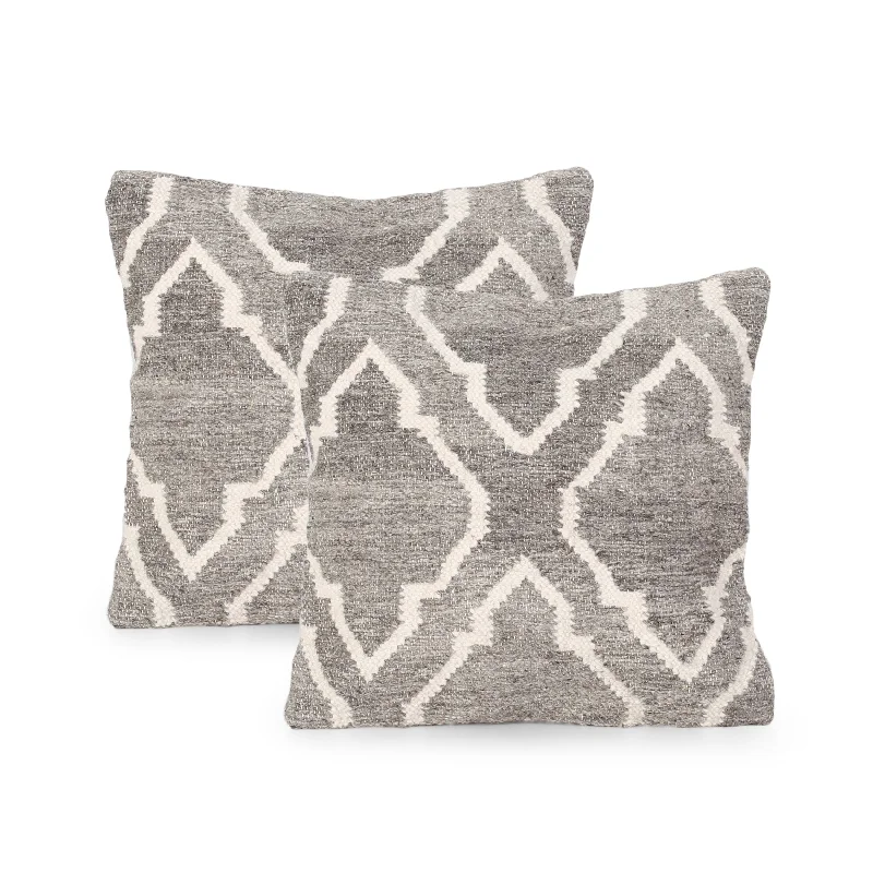 Travel Pillows for Long JourneysPregnancy Pillows for Expectant MothersGillian Boho Wool Pillow Cover (Set of 2), Natural Brown and White Travel Pillows for Long JourneysPregnancy Pillows for Expectant MothersGillian Boho Wool Pillow Cover (Set of 2), Natural Brown and White
