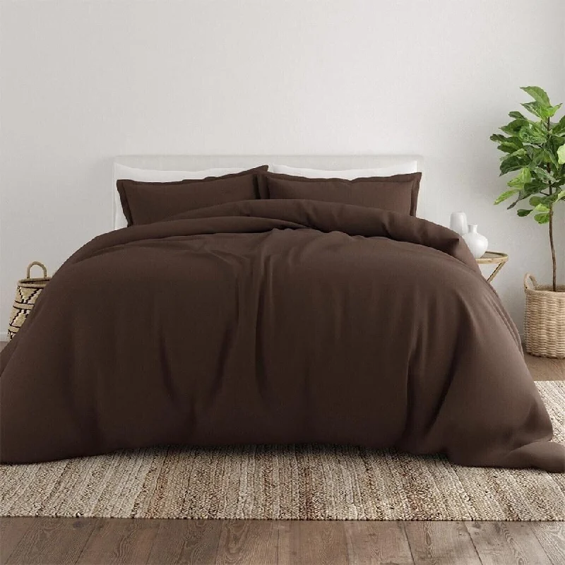 Alpaca wool blankets for a hypoallergenic and warm optionTwin/TwinXL Duvet Cover & Shams Luxurious Comfort Chocolate