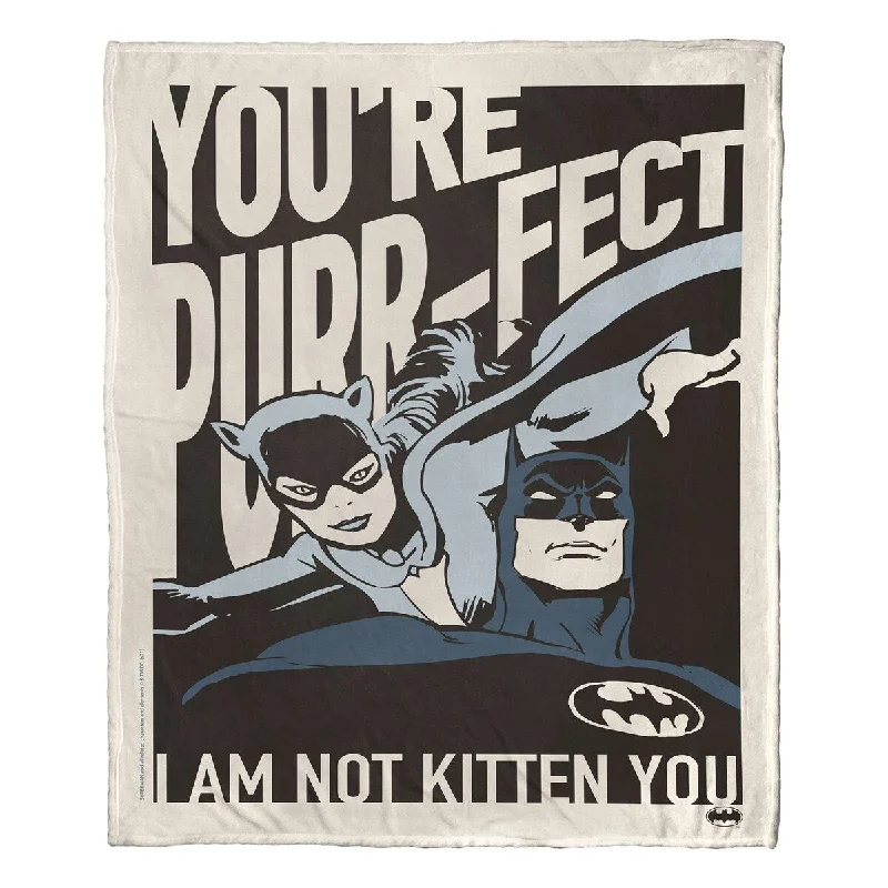 Chenille blankets with a thick and fuzzy textureWarner Brothers DC Batman Not Kitten You Silk Touch Throw Blanket