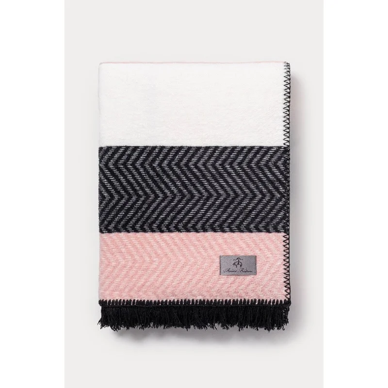 Cotton blankets for breathability and a lightweight feelBrooks Brothers Herringbone Striped Throw