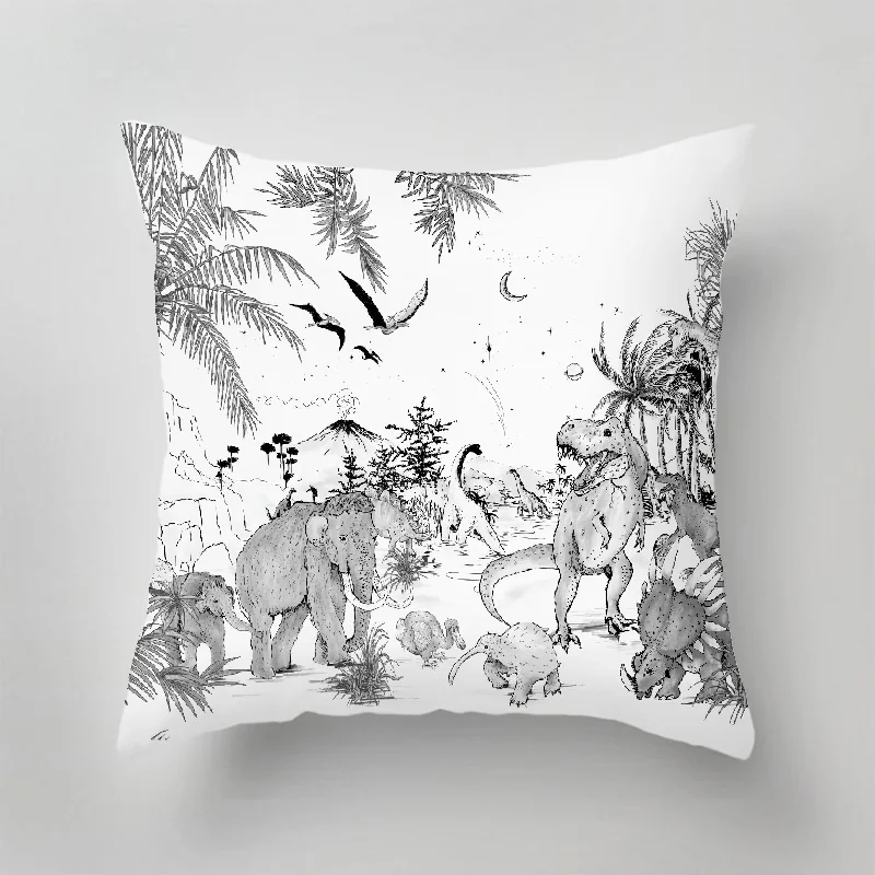 Soft and Fluffy Pillows for Bedroom ComfortRound Pillows for Boho-Style InteriorsOutdoor Pillow - PREHISTORIC - black/white Soft and Fluffy Pillows for Bedroom ComfortRound Pillows for Boho-Style InteriorsOutdoor Pillow - PREHISTORIC - black/white