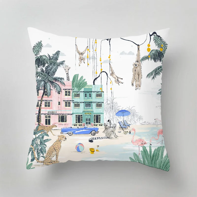 Round Pillows for Boho-Style InteriorsBack Support Pillows for Office ChairsIndoor Pillow - MIAMI BEACH Round Pillows for Boho-Style InteriorsBack Support Pillows for Office ChairsIndoor Pillow - MIAMI BEACH