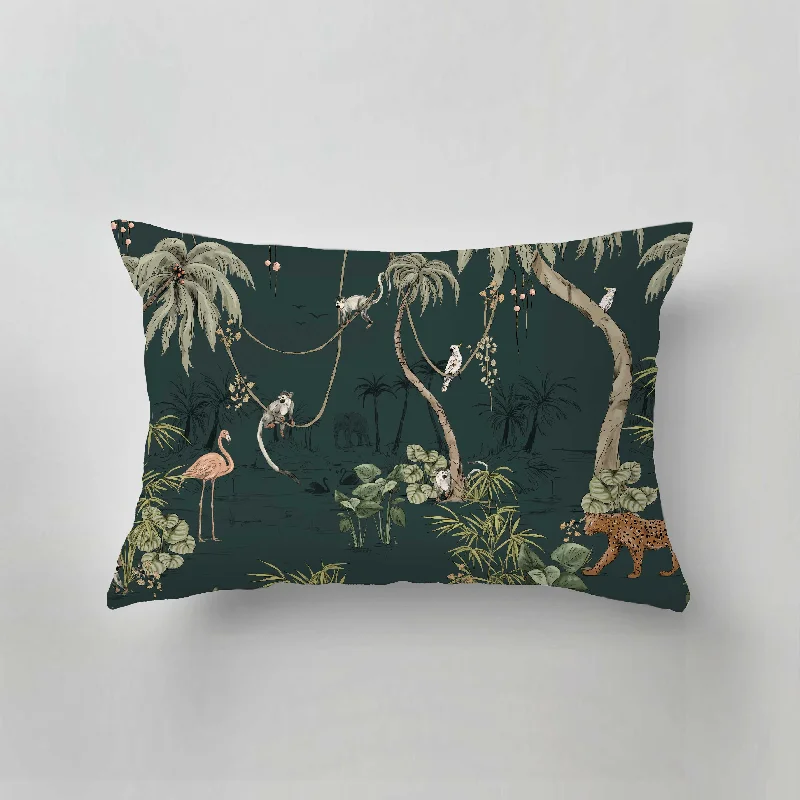 Cotton Pillows for Natural ComfortVelvet Pillows for a Touch of EleganceIndoor Pillow - JUNGLE JAZZ dark teal Cotton Pillows for Natural ComfortVelvet Pillows for a Touch of EleganceIndoor Pillow - JUNGLE JAZZ dark teal