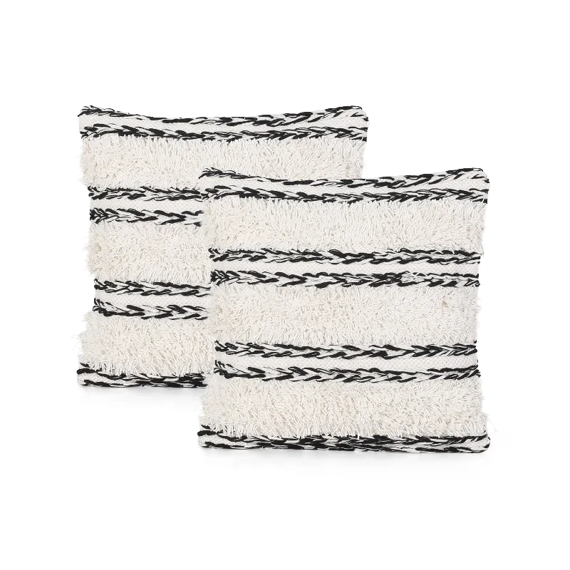 Travel Pillows for Long JourneysDecorative Pillows for Living Room MakeoverConnie Boho Cotton Pillow Cover (Set of 2), Black and White Travel Pillows for Long JourneysDecorative Pillows for Living Room MakeoverConnie Boho Cotton Pillow Cover (Set of 2), Black and White