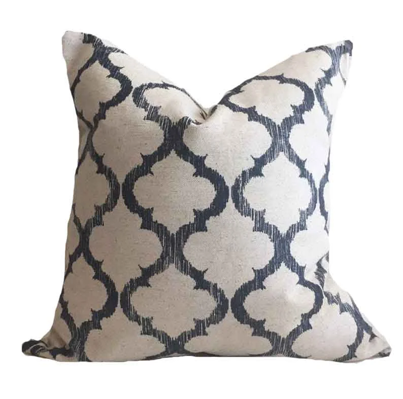 Soft and Fluffy Pillows for Bedroom ComfortRound Pillows for Boho-Style InteriorsNavy Tile Pillow Cover - Hudson Soft and Fluffy Pillows for Bedroom ComfortRound Pillows for Boho-Style InteriorsNavy Tile Pillow Cover - Hudson