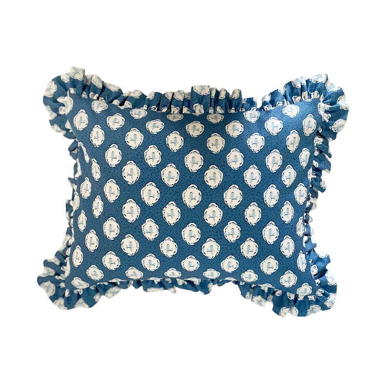 Velvet Pillows for a Touch of EleganceCotton Pillows for Natural ComfortDana Gibson Bellamy in Blue Pillow with Ruffles Velvet Pillows for a Touch of EleganceCotton Pillows for Natural ComfortDana Gibson Bellamy in Blue Pillow with Ruffles
