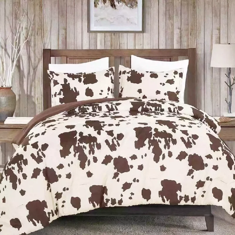 Bamboo fiber blankets with natural antibacterial properties3pc King Rustic Cowhide Brown Comforter Set Brown Bamboo fiber blankets with natural antibacterial properties3pc King Rustic Cowhide Brown Comforter Set Brown