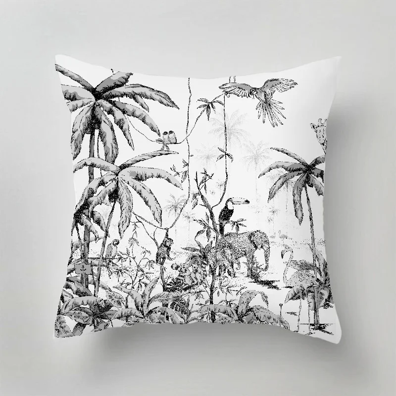 Plush Pillows for a Cozy BedPlush Pillows for a Cozy BedOutdoor Pillow - JUNGLE - black/white Plush Pillows for a Cozy BedPlush Pillows for a Cozy BedOutdoor Pillow - JUNGLE - black/white
