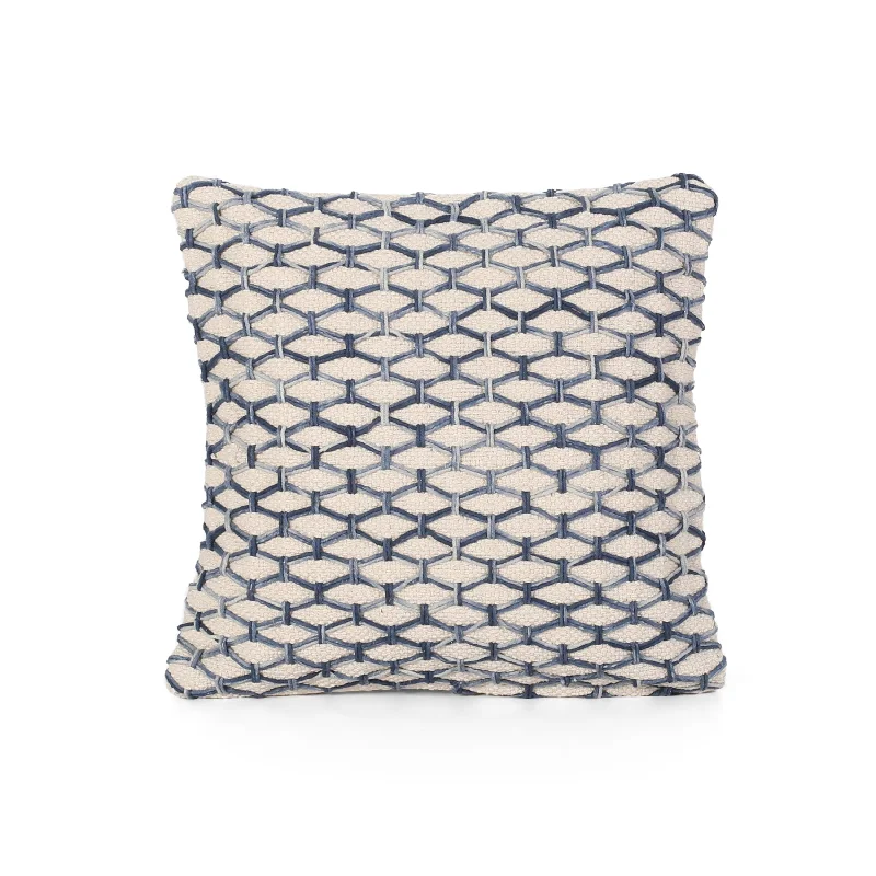 Down Alternative Pillows for Ethical ChoicesPlush Pillows for a Cozy BedCloris Boho Cotton Throw Pillow, Blue and White Down Alternative Pillows for Ethical ChoicesPlush Pillows for a Cozy BedCloris Boho Cotton Throw Pillow, Blue and White
