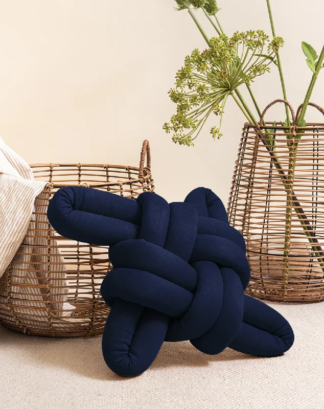 Bolster Pillows for Sofa DecorationSilk Pillows for Smooth Skin and HairIndigo Blue Vegan Suede Knot Pillow Bolster Pillows for Sofa DecorationSilk Pillows for Smooth Skin and HairIndigo Blue Vegan Suede Knot Pillow
