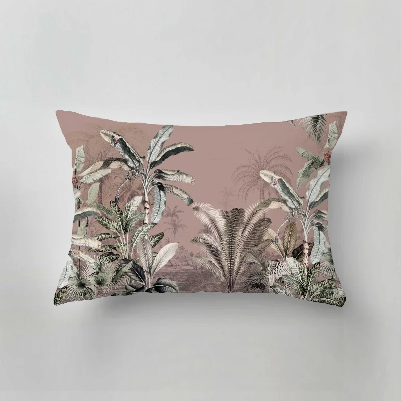 Travel Pillows for Long JourneysAdjustable Pillows for Customized ComfortOutdoor Pillow - DREAMY JUNGLE - DARK BLUSH Travel Pillows for Long JourneysAdjustable Pillows for Customized ComfortOutdoor Pillow - DREAMY JUNGLE - DARK BLUSH