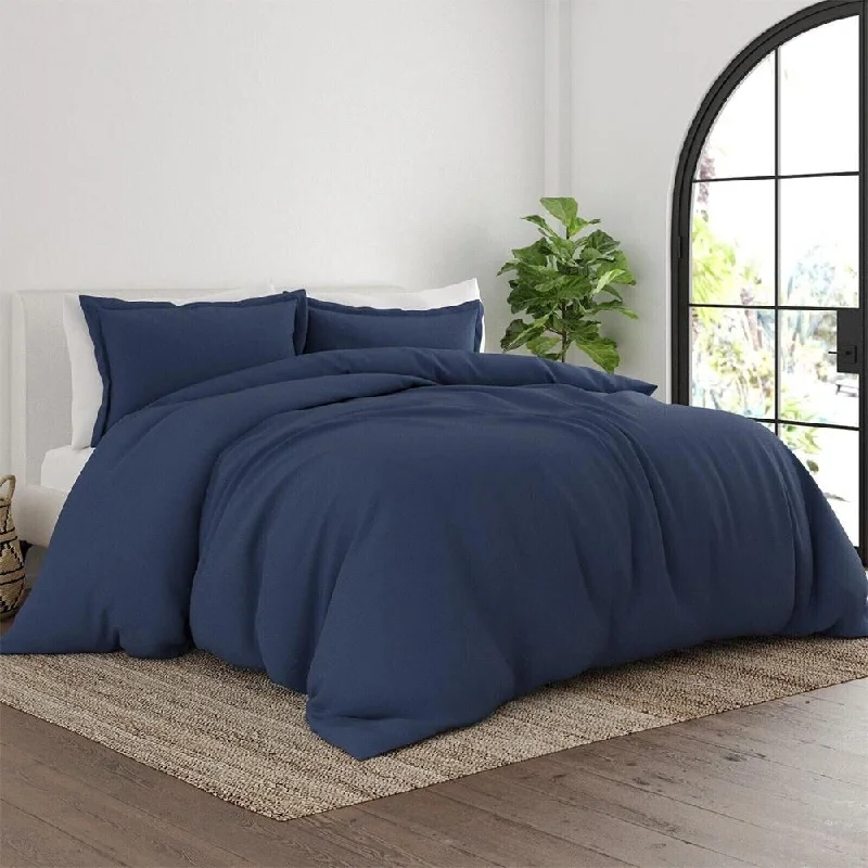 Recycled polyester blankets for an eco - conscious optionFull/Queen Duvet Cover & Shams Luxurious Comfort Navy Recycled polyester blankets for an eco - conscious optionFull/Queen Duvet Cover & Shams Luxurious Comfort Navy