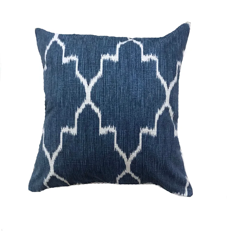 Velvet Pillows for a Touch of EleganceRound Pillows for Boho-Style InteriorsStylish navy ikat pillows - PORTER Velvet Pillows for a Touch of EleganceRound Pillows for Boho-Style InteriorsStylish navy ikat pillows - PORTER