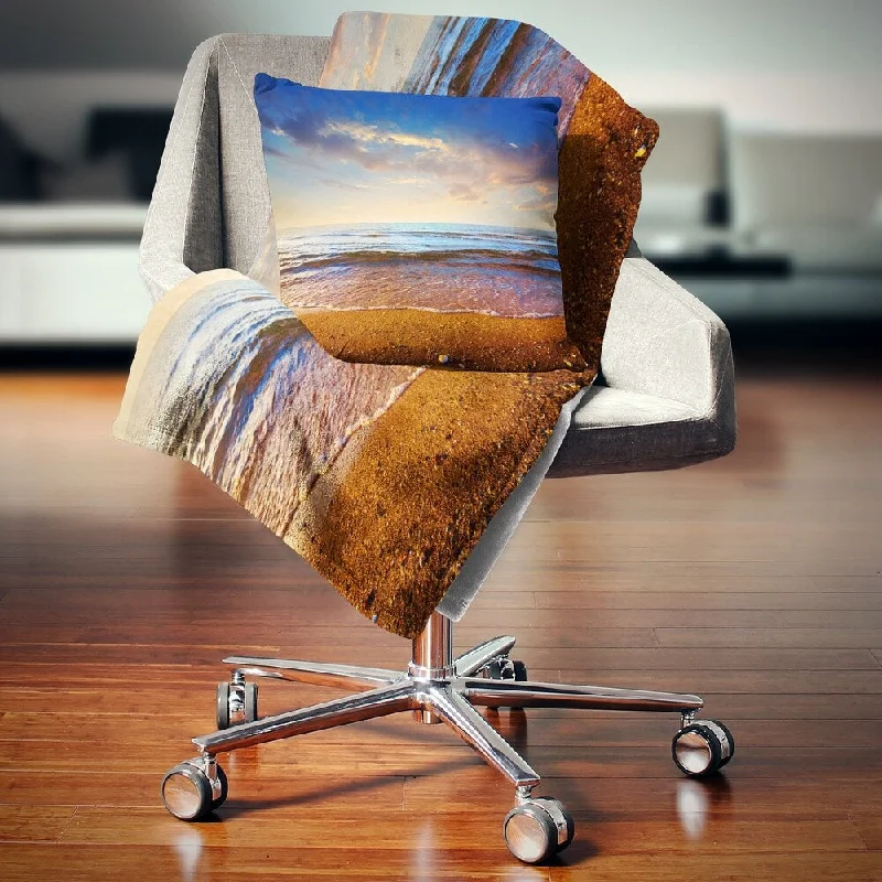 Synthetic fiber blend blankets for a budget - friendly choiceDesignart 'Cloudy Skies with Vibrant Seashore' Modern Beach Throw Blanket Synthetic fiber blend blankets for a budget - friendly choiceDesignart 'Cloudy Skies with Vibrant Seashore' Modern Beach Throw Blanket