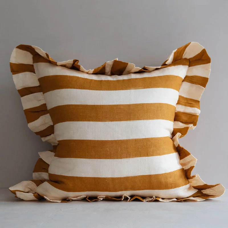 Lumbar Support Pillows for Car SeatsRound Pillows for Boho-Style InteriorsLinen Pillow Cover - Ochre Stripe Lumbar Support Pillows for Car SeatsRound Pillows for Boho-Style InteriorsLinen Pillow Cover - Ochre Stripe