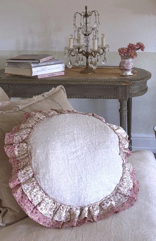 Plush Pillows for a Cozy BedDown Alternative Pillows for Ethical ChoicesLilac Floral Grain Linen Round Pillow Plush Pillows for a Cozy BedDown Alternative Pillows for Ethical ChoicesLilac Floral Grain Linen Round Pillow