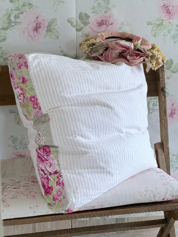 Kids Pillows with Fun DesignsTravel Pillows for Long JourneysParadise Cove Khaki Rose Pink Stripe Pillow - 22" x 22" Kids Pillows with Fun DesignsTravel Pillows for Long JourneysParadise Cove Khaki Rose Pink Stripe Pillow - 22" x 22"
