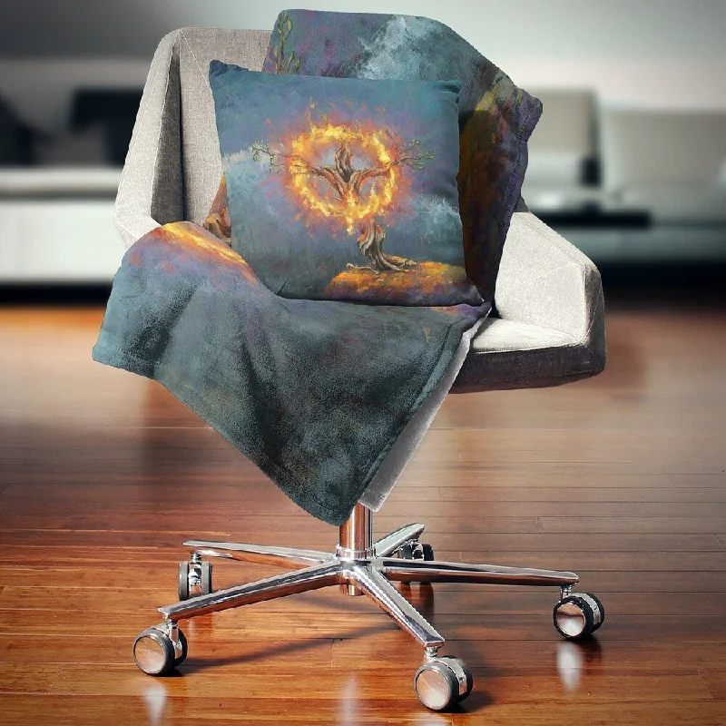 Alpaca wool blankets for a hypoallergenic and warm optionDesignart 'God in the Burning Bush' Landscape Fleece Throw Blanket Alpaca wool blankets for a hypoallergenic and warm optionDesignart 'God in the Burning Bush' Landscape Fleece Throw Blanket