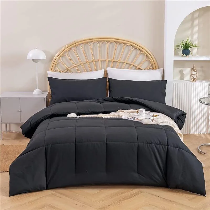 Recycled polyester blankets for an eco - conscious option5pc King Size Bedding Sets with Comforter Black Recycled polyester blankets for an eco - conscious option5pc King Size Bedding Sets with Comforter Black