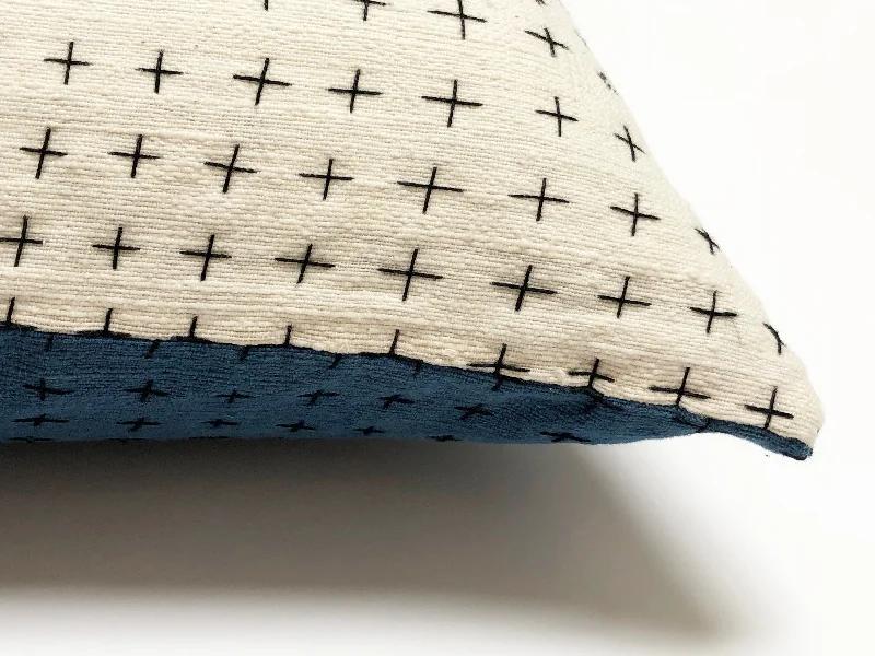Round Pillows for Boho-Style InteriorsBolster Pillows for Sofa DecorationNatural & Indigo Pillow Cover 18x18in Round Pillows for Boho-Style InteriorsBolster Pillows for Sofa DecorationNatural & Indigo Pillow Cover 18x18in