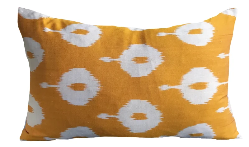 Pregnancy Pillows for Expectant MothersSilk Pillows for Smooth Skin and HairNida Ikat Saffron Pillow Cover