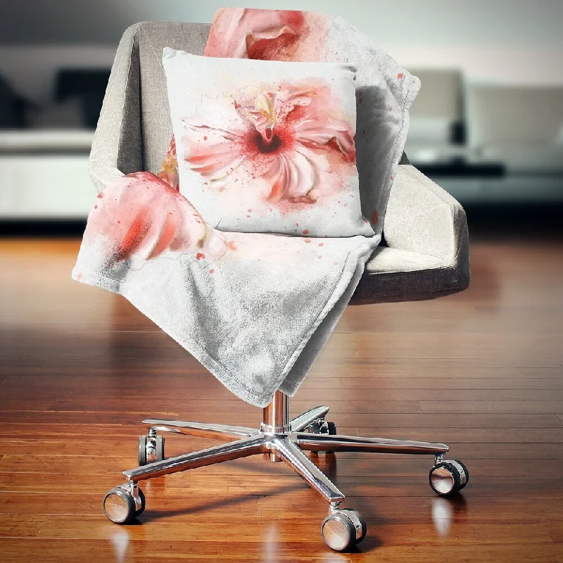 Cashmere blankets for ultimate softness and luxuryDesignart 'Lovely Pink Watercolor Flower' Flowers Throw Blanketwork Cashmere blankets for ultimate softness and luxuryDesignart 'Lovely Pink Watercolor Flower' Flowers Throw Blanketwork