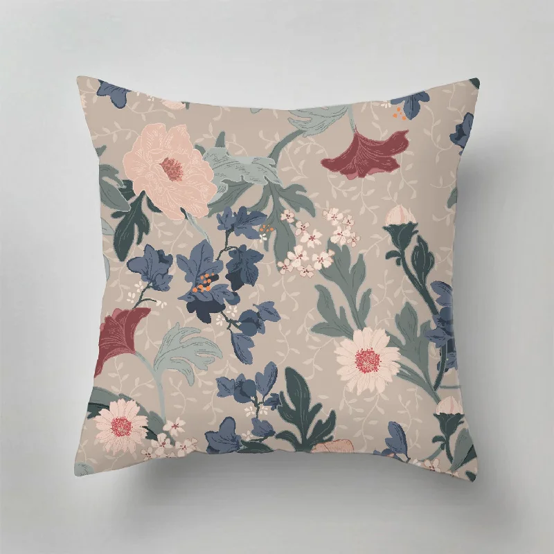 Bolster Pillows for Sofa DecorationKids Pillows with Fun DesignsIndoor Pillow - Feline Forest Flower beige Bolster Pillows for Sofa DecorationKids Pillows with Fun DesignsIndoor Pillow - Feline Forest Flower beige