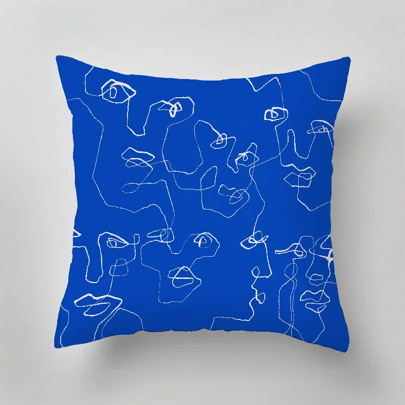 Adjustable Pillows for Customized ComfortCooling Pillows for Hot SleepersOutdoor Pillow - ABSTRACT FACES - blue Adjustable Pillows for Customized ComfortCooling Pillows for Hot SleepersOutdoor Pillow - ABSTRACT FACES - blue