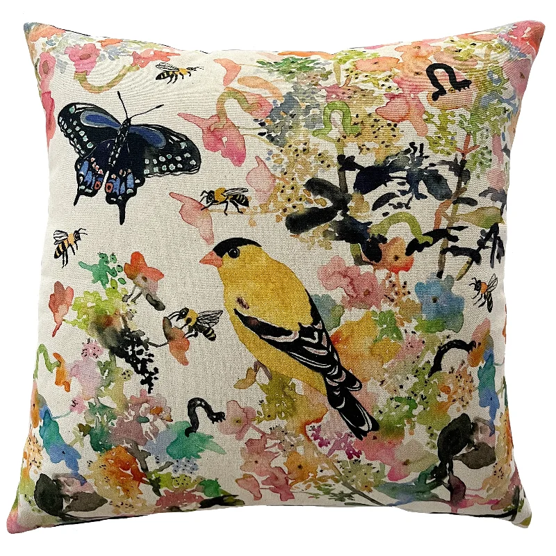 Travel Pillows for Long JourneysSquare Pillows for Modern Home DecorPillow- Gold Finch 18" x 18" Travel Pillows for Long JourneysSquare Pillows for Modern Home DecorPillow- Gold Finch 18" x 18"