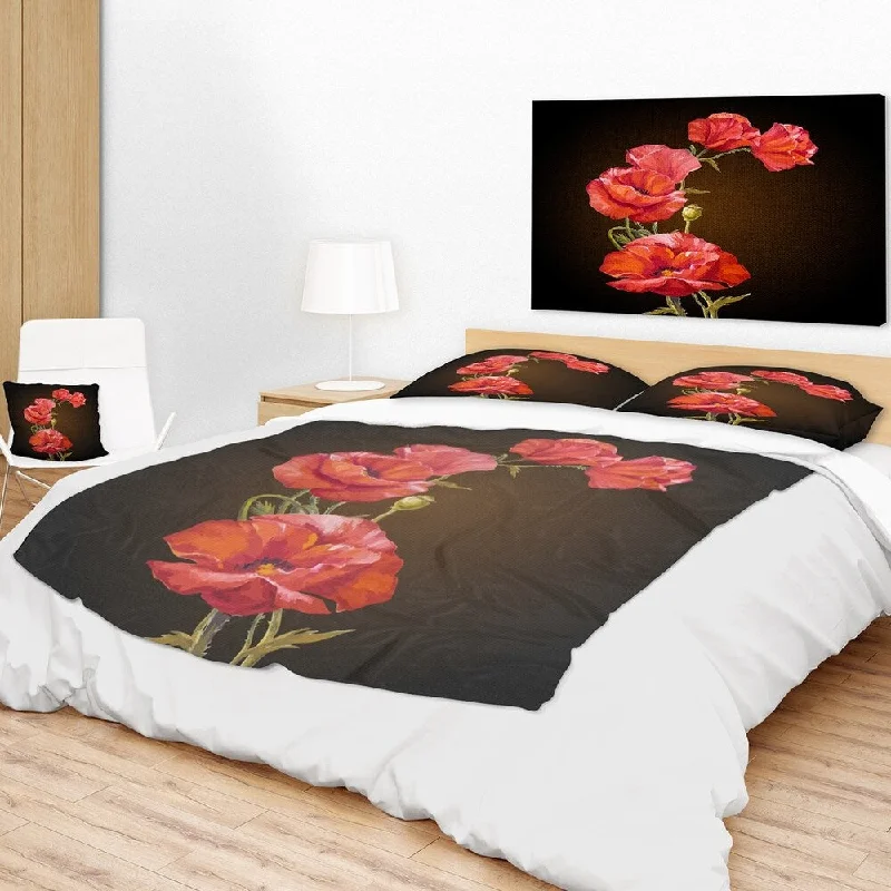 Fleece blankets for a cozy and plush textureDesignart 'Bright Poppies Flower' Floral Throw Blanket Fleece blankets for a cozy and plush textureDesignart 'Bright Poppies Flower' Floral Throw Blanket