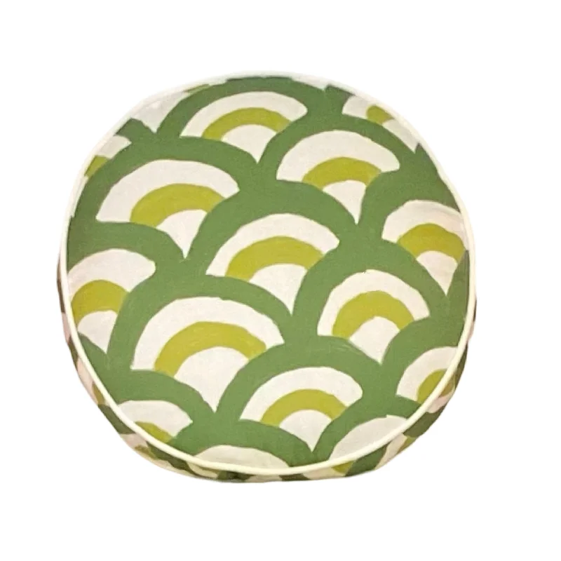 Cooling Pillows for Hot SleepersRound Pillows for Boho-Style InteriorsDana Gibson Pill Box Round Pillow in Green Palatino