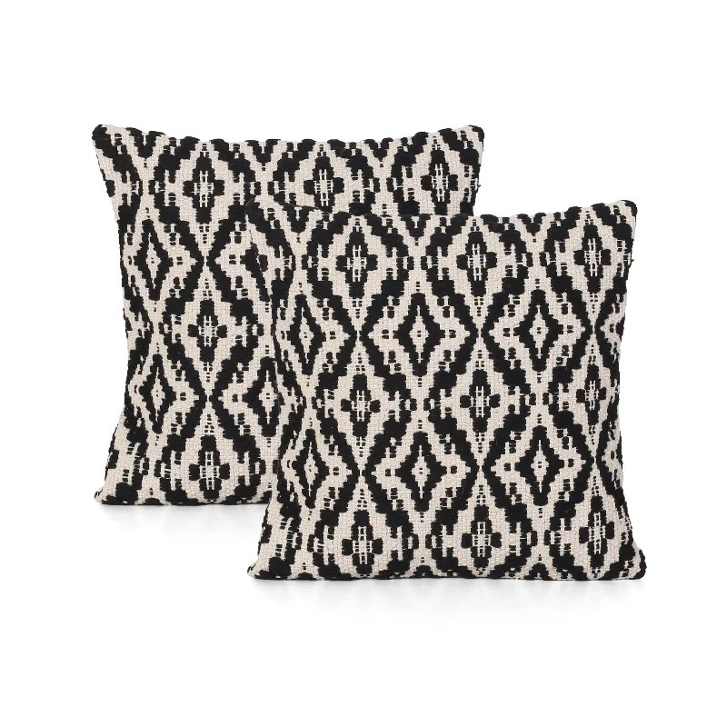 Bolster Pillows for Sofa DecorationOrthopedic Pillows for Back Pain ReliefCrystal Boho Cotton Pillow Cover (Set of 2), Black and White Bolster Pillows for Sofa DecorationOrthopedic Pillows for Back Pain ReliefCrystal Boho Cotton Pillow Cover (Set of 2), Black and White