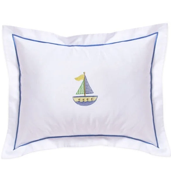 Kids Pillows with Fun DesignsBaby Boudoir Pillow Cover in Cross Stitch Sailboat Blue Kids Pillows with Fun DesignsBaby Boudoir Pillow Cover in Cross Stitch Sailboat Blue