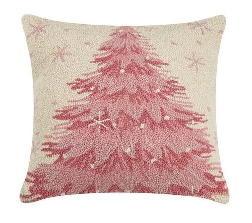 Cotton Pillows for Natural ComfortPink Christmas Tree Pillow